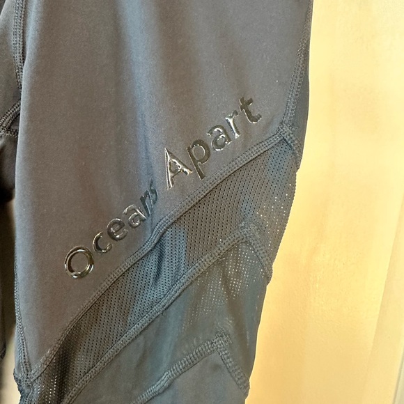 Oceans Apart Spell Out Mesh Design Hi- Waisted Compression Athletic Leggings, S - Picture 6 of 11